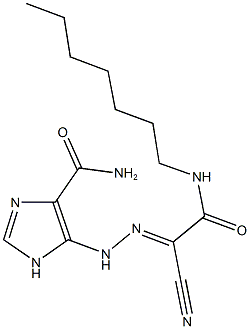 5-{2-[1-cyano-2-(heptylamino)-2-oxoethylidene]hydrazino}-1H-imidazole-4-carboxamide Struktur