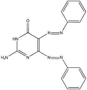 2-amino-5,6-bis(phenyldiazenyl)-4(3H)-pyrimidinone Struktur