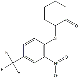 2-{[2-nitro-4-(trifluoromethyl)phenyl]sulfanyl}cyclohexanone Struktur