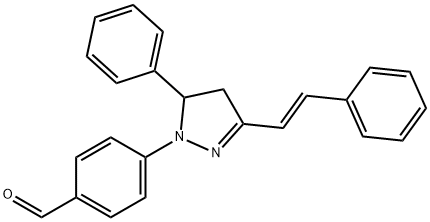 4-[5-phenyl-3-(2-phenylvinyl)-4,5-dihydro-1H-pyrazol-1-yl]benzaldehyde Struktur