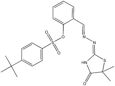 2-[2-(5,5-dimethyl-4-oxo-1,3-thiazolidin-2-ylidene)carbohydrazonoyl]phenyl 4-tert-butylbenzenesulfonate Struktur