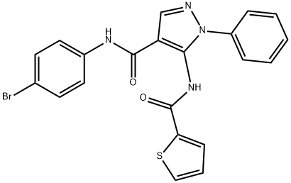 N-(4-bromophenyl)-1-phenyl-5-[(2-thienylcarbonyl)amino]-1H-pyrazole-4-carboxamide Struktur