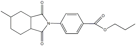 propyl 4-(5-methyl-1,3-dioxooctahydro-2H-isoindol-2-yl)benzoate Struktur