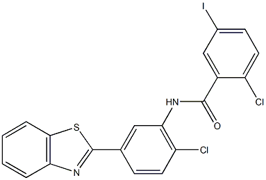 N-[5-(1,3-benzothiazol-2-yl)-2-chlorophenyl]-2-chloro-5-iodobenzamide Struktur