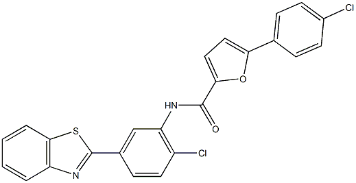 N-[5-(1,3-benzothiazol-2-yl)-2-chlorophenyl]-5-(4-chlorophenyl)-2-furamide Struktur