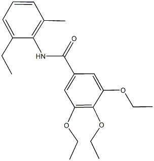 3,4,5-triethoxy-N-(2-ethyl-6-methylphenyl)benzamide Struktur