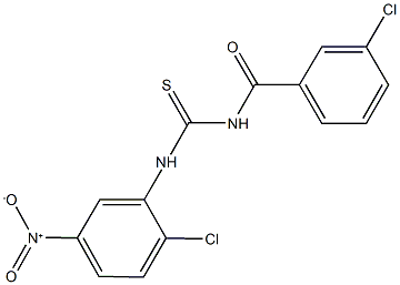 N-(3-chlorobenzoyl)-N'-{2-chloro-5-nitrophenyl}thiourea Struktur