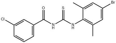 N-(4-bromo-2,6-dimethylphenyl)-N'-(3-chlorobenzoyl)thiourea Struktur