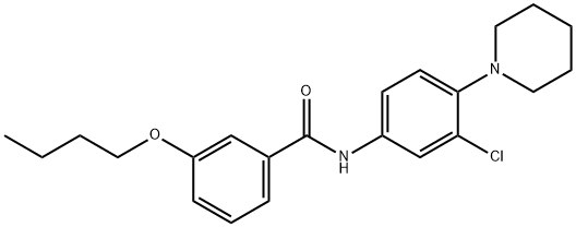 3-butoxy-N-[3-chloro-4-(1-piperidinyl)phenyl]benzamide Struktur