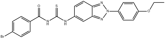 N-(4-bromobenzoyl)-N'-[2-(4-ethoxyphenyl)-2H-1,2,3-benzotriazol-5-yl]thiourea Struktur