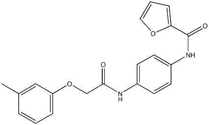 N-(4-{[2-(3-methylphenoxy)acetyl]amino}phenyl)-2-furamide Struktur