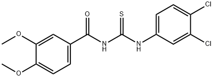 N-(3,4-dichlorophenyl)-N'-(3,4-dimethoxybenzoyl)thiourea Struktur