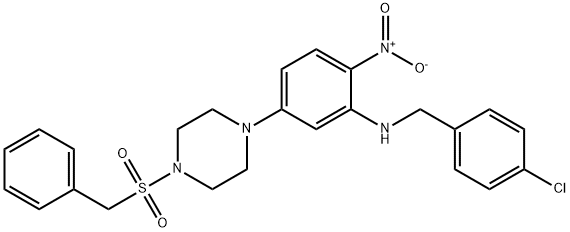 1-(benzylsulfonyl)-4-{3-[(4-chlorobenzyl)amino]-4-nitrophenyl}piperazine Struktur