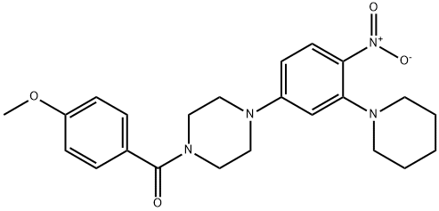 1-[4-nitro-3-(1-piperidinyl)phenyl]-4-(4-methoxybenzoyl)piperazine Struktur