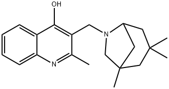 2-methyl-3-[(1,3,3-trimethyl-6-azabicyclo[3.2.1]oct-6-yl)methyl]-4-quinolinol Struktur