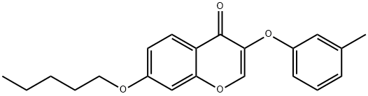 3-(3-methylphenoxy)-7-(pentyloxy)-4H-chromen-4-one Struktur