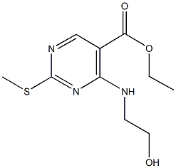 ethyl 4-[(2-hydroxyethyl)amino]-2-(methylsulfanyl)-5-pyrimidinecarboxylate Struktur