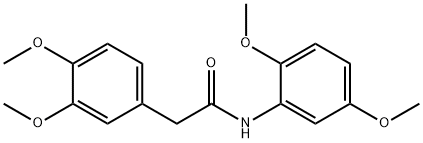 N-[2,5-bis(methyloxy)phenyl]-2-[3,4-bis(methyloxy)phenyl]acetamide Struktur