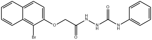 2-{[(1-bromo-2-naphthyl)oxy]acetyl}-N-phenylhydrazinecarboxamide Struktur