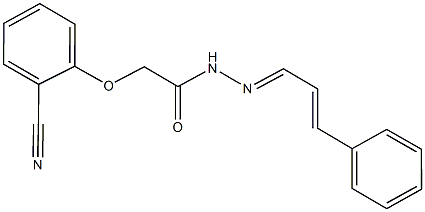 2-(2-cyanophenoxy)-N'-(3-phenyl-2-propenylidene)acetohydrazide Struktur