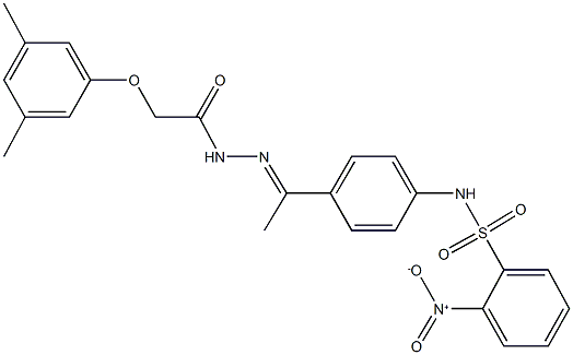 N-(4-{N-[(3,5-dimethylphenoxy)acetyl]ethanehydrazonoyl}phenyl)-2-nitrobenzenesulfonamide Struktur