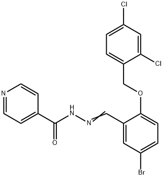 N'-{5-bromo-2-[(2,4-dichlorobenzyl)oxy]benzylidene}isonicotinohydrazide Struktur