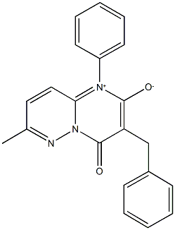 3-benzyl-7-methyl-4-oxo-1-phenyl-4H-pyrimido[1,2-b]pyridazin-1-ium-2-olate Struktur