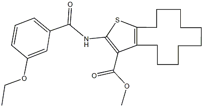 methyl 2-[(3-ethoxybenzoyl)amino]-4,5,6,7,8,9,10,11,12,13-decahydrocyclododeca[b]thiophene-3-carboxylate Struktur