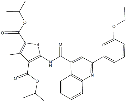 diisopropyl 5-({[2-(3-ethoxyphenyl)-4-quinolinyl]carbonyl}amino)-3-methyl-2,4-thiophenedicarboxylate Struktur