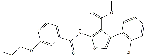 methyl 4-(2-chlorophenyl)-2-[(3-propoxybenzoyl)amino]-3-thiophenecarboxylate Struktur