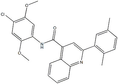 N-(4-chloro-2,5-dimethoxyphenyl)-2-(2,5-dimethylphenyl)-4-quinolinecarboxamide Struktur