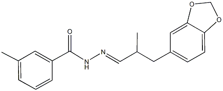 N'-[3-(1,3-benzodioxol-5-yl)-2-methylpropylidene]-3-methylbenzohydrazide Struktur