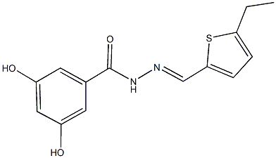 N'-[(5-ethyl-2-thienyl)methylene]-3,5-dihydroxybenzohydrazide Struktur