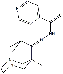 N'-(1-methyl-3,6-diazatricyclo[4.3.1.1~3,8~]undec-9-ylidene)isonicotinohydrazide Structure