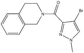 2-[(4-bromo-1-methyl-1H-pyrazol-3-yl)carbonyl]-1,2,3,4-tetrahydroisoquinoline Struktur