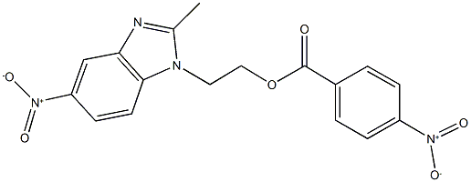 2-{5-nitro-2-methyl-1H-benzimidazol-1-yl}ethyl 4-nitrobenzoate Struktur