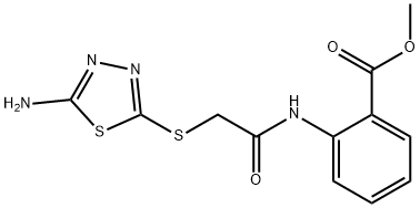 methyl 2-({[(5-amino-1,3,4-thiadiazol-2-yl)sulfanyl]acetyl}amino)benzoate Struktur