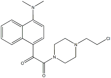 2-[4-(2-chloroethyl)-1-piperazinyl]-1-[4-(dimethylamino)-1-naphthyl]-2-oxoethanone Struktur