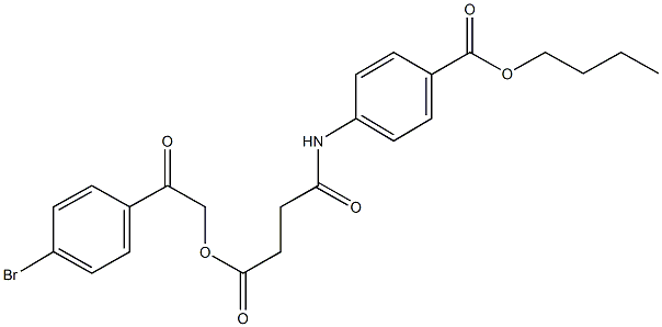 butyl 4-({4-[2-(4-bromophenyl)-2-oxoethoxy]-4-oxobutanoyl}amino)benzoate Struktur