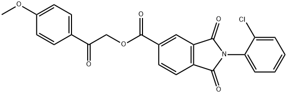 2-(4-methoxyphenyl)-2-oxoethyl 2-(2-chlorophenyl)-1,3-dioxo-5-isoindolinecarboxylate Struktur