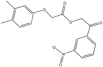 2-{3-nitrophenyl}-2-oxoethyl (3,4-dimethylphenoxy)acetate Struktur