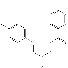 2-(4-methylphenyl)-2-oxoethyl (3,4-dimethylphenoxy)acetate Struktur