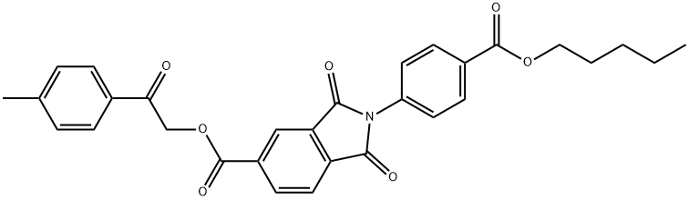 2-(4-methylphenyl)-2-oxoethyl 1,3-dioxo-2-{4-[(pentyloxy)carbonyl]phenyl}-5-isoindolinecarboxylate Struktur