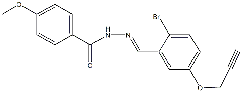 N'-[2-bromo-5-(2-propynyloxy)benzylidene]-4-methoxybenzohydrazide Struktur