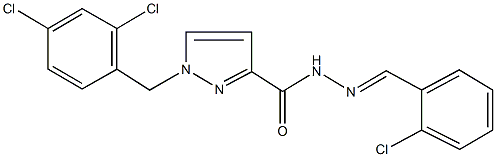 N'-(2-chlorobenzylidene)-1-(2,4-dichlorobenzyl)-1H-pyrazole-3-carbohydrazide Struktur