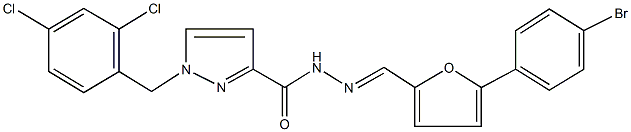 N'-{[5-(4-bromophenyl)-2-furyl]methylene}-1-(2,4-dichlorobenzyl)-1H-pyrazole-3-carbohydrazide Struktur