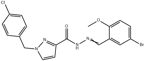 N'-(5-bromo-2-methoxybenzylidene)-1-(4-chlorobenzyl)-1H-pyrazole-3-carbohydrazide Struktur