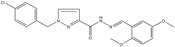 1-(4-chlorobenzyl)-N'-(2,5-dimethoxybenzylidene)-1H-pyrazole-3-carbohydrazide Struktur