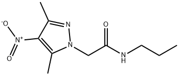 2-{4-nitro-3,5-dimethyl-1H-pyrazol-1-yl}-N-propylacetamide Struktur