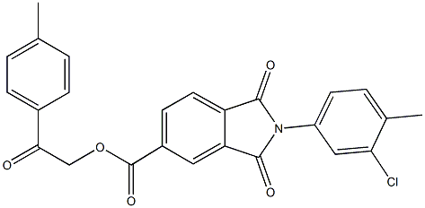 2-(4-methylphenyl)-2-oxoethyl 2-(3-chloro-4-methylphenyl)-1,3-dioxo-5-isoindolinecarboxylate Struktur